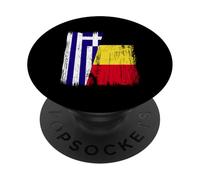 Grecia Belgio Mezza Bandiera Greca Belga Jersey PopSockets PopGrip Adesivo