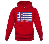 Grecia Codice a Barre Stile Bandiera - Bambini Felpa/Maglione - Greco Paese Love