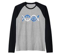 Grecia Cuore Dna Greco Strand Genetica Greca Maglia con Maniche Raglan