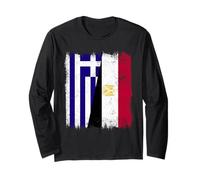 Grecia Egitto Mezza Bandiera Greco Egiziano Patrim Maglia a Manica