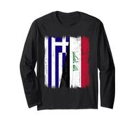 Grecia Iraq Mezza Bandiera Greco Iracheno Jersey Maglia a Manica