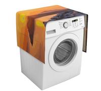 Grecia Island Sunset Landscape Copertura per lavatrice con tasche portaoggetti Lavatrice Asciugatrice Top Copertura antipolvere 137,9 x 52,1 cm Frigorifero Cucina Pad Protettivi Decorazioni per la