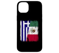Grecia Messico Mezza Bandiera Greco Messicano Patrimonio Custodia per iPhone 14 Plus