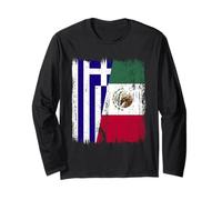 Grecia Messico Mezza Bandiera Greco Messicano Patrimonio Maglia a Manica