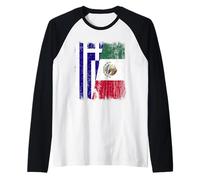 Grecia Messico Mezza Bandiera Greco Messicano Patrimonio Maglia con Maniche Raglan