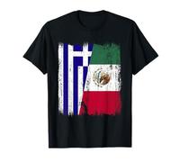 Grecia Messico Mezza Bandiera Greco Messicano Patrimonio Maglietta