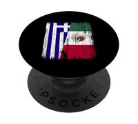 Grecia Messico Mezza Bandiera Greco Messicano Patrimonio PopSockets PopGrip Adesivo