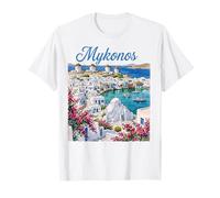 Grecia Mykonos Isole Greche Vacanza Viaggio Souvenir Maglietta