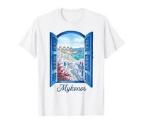 Grecia Mykonos Isole Greche Vacanza Viaggio Souvenir Maglietta