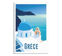 Grecia Santorini Poster da viaggio vintage Poster decorativi camera da letto moderna Poster di arte su tela Poster pittura Poster decorazione da parete regalo