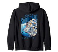 Grecia Santorini Vintage Viaggi Greco Mediterraneo Felpa con Cappuccio