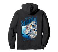 Grecia Santorini Vintage Viaggi Greco Mediterraneo Felpa con Cappuccio
