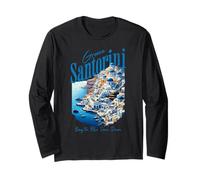 Grecia Santorini Vintage Viaggi Greco Mediterraneo Maglia a Manica