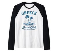 Grecia Social Club Mykonos Giorni Maglia con Maniche Raglan