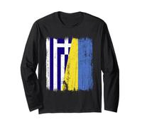 Grecia Ucraina Mezza Bandiera Patrimonio Greco ucraino Maglia a Manica