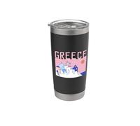Grecia Viaggi Santorini Città Vecchia Architetto Tradizionale Retro Bicchiere termico in acciaio inox doppia parete