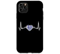 Grecia Vintage Battito del Cuore Bandiera Greco Custodia per iPhone 11 Pro Max