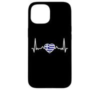 Grecia Vintage Battito del Cuore Bandiera Greco Custodia per iPhone 15