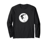 Grecia Vintage Mappa Greco Maglia a Manica