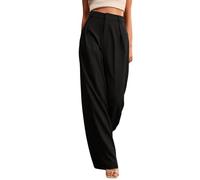 GRECIILOOKS Pantaloni da donna a vita alta a vita alta svasati stile coreano pantaloni formali|elegante abbigliamento da lavoro per ufficio, college ed eventi, nero, 34