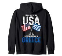 Greco Americano La Mia Storia Iniziata In Grecia Orgoglio Vintage Felpa con Cappuccio