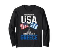 Greco Americano La Mia Storia Iniziata In Grecia Vintage Maglia a Manica
