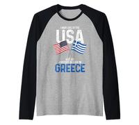 Greco Americano La Mia Storia Iniziata In Grecia Vintage Maglia con Maniche Raglan