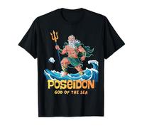 Greco Dio Poseidone Dio del Mare Souvenir Grecia Bambino Bambino Maglietta