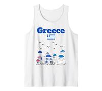 Greco souvenir di viaggio architettura isola greca bandiera della Grecia Canotta