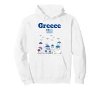 Greco Souvenir di Viaggio architettura Isola Greca Bandiera della Grecia Felpa con Cappuccio