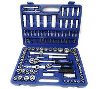 GrecoShop CHIAVI A BUSSOLA CRICCHETTO KIT SET ASSORTIMENTO DI CHIAVI 108 PZ PEZZI CHROME VANADIUM CROMO VANADIO PROFESSIONALE IN VALIGETTA ABS