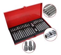 GrecoShop Kit 40 Inserti per Trapano Esagonali, XZN e Torx in Cromo Vanadio