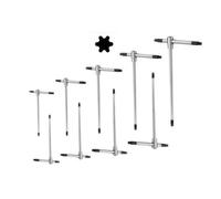 GrecoShop Set di chiavi torx a T con aggancio multiplo ed asta scorrevole 9 pezz