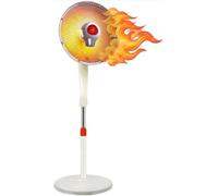 GrecoShop Stufa Piantana a Carbonio a forma di Ventilatore Caldo, Riscaldamento Rapido, Oscillante con Rotazione a 90°, Potenza Regolabile 500W/1000W