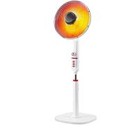 GrecoShop Stufa Piantana a Carbonio Ventilatore Caldo, Riscaldamento Rapido, Oscillante con Rotazione a 90°, Potenza Regolabile 500W/1000W