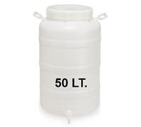 GrecoShop Tanica in Plastica a Bocca Larga con Rubinetto 50 Litri