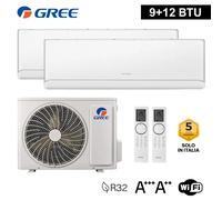 GREE Climatizzatore inverter AIRY WHITE dual split Wi-Fi 9+12 (U.E.14) R32 class