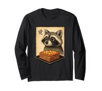 Greedy Procione Lasagne Giapponese Anime Style Gourmet Racoon Maglia a Manica
