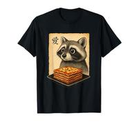 Greedy Procione Lasagne Giapponese Anime Style Gourmet Racoon Maglietta