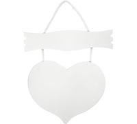 greehome - Targhetta per porta a forma di cuore, in legno, personalizzabile, colore: bianco