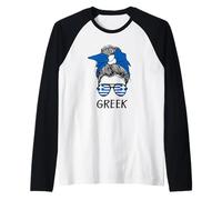 Greek Girl Greek Heritage Greece Flag Maglia con Maniche Raglan