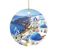 Greek Island Sea View Print Bridal Shower Gifts Mr & Mrs ornamento di Natale, un regalo unico ricordo di nozze