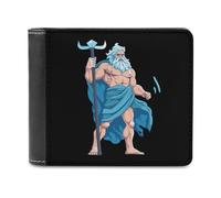 Greek Mythology Zeus Portafoglio da uomo a due ante sottile porta carte di credito in pelle, Stile:, Taglia unica