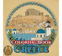 Greek Serenity | Adult Coloring Book of Islands, Ruins & Traditions: 50 Simple, Relaxing Pages with Gentle Intricate Patterns - Parthenon, Santorini ... Olive Wreaths, Dances, Cafés & Daily Life