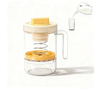 Greek Yogurt Strainer with Spring-Loaded Press, Ultra-Fine Mesh Bags (3), Adjustable Twist Knob Whey Separator, BPA-Free Yogurt Filter Jar, Holds 450 g Yogurt, 270 ml Whey Collector(Yellow)