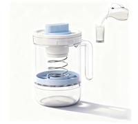 Greek Yogurt Strainer with Spring-Loaded Press, Ultra-Fine Mesh Bags (3), Adjustable Twist Knob Whey Separator, BPA-Free Yogurt Filter Jar, Holds 450 g Yogurt, 270 ml Whey Collector(Blue)