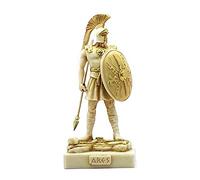 greekartshop Ares Marte Dio della guerra statua in alabastro, fatta a mano, 18 cm, bianco
