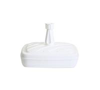 Greemotion Base Quadrata per ombrelloni, Supporto ombrelloni in plastica, da riempire con Acqua/Sabbia, 14 l, Bianco, 42x42x12 cm