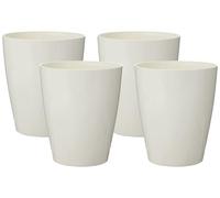 greemotion orchidee pentola Ornella, vaso di fiori bianco, fioriera per orchidee di plastica, fioriere Misure: Ø 11 x 12 cm H (Confezione da 4)