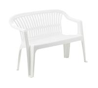 Panchina Parco Da Esterno e Giardino In Resina Bianco Impilabile 114 X 55 X H 82